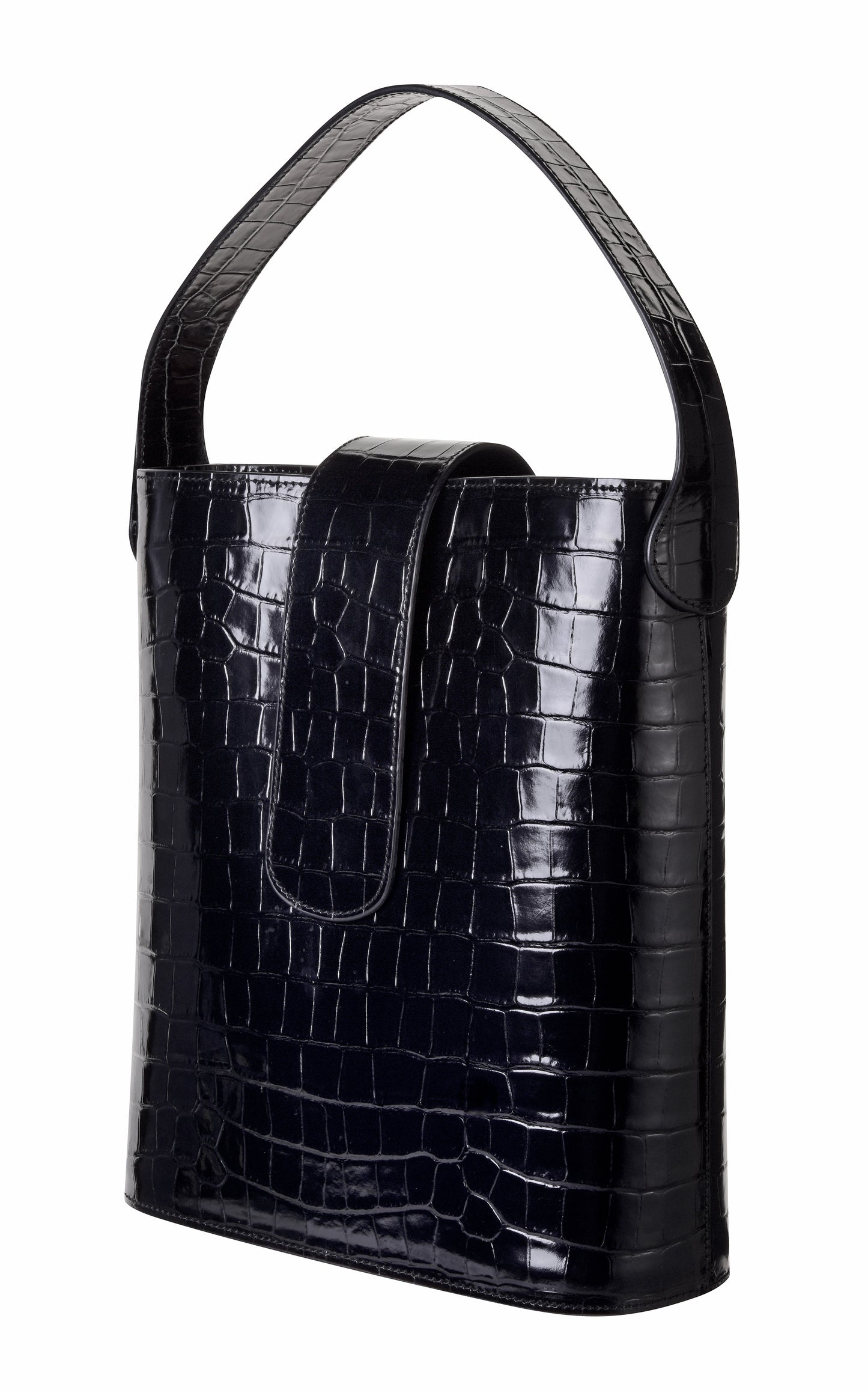 CNicol Black Croc Leather Holly Maxi Bag