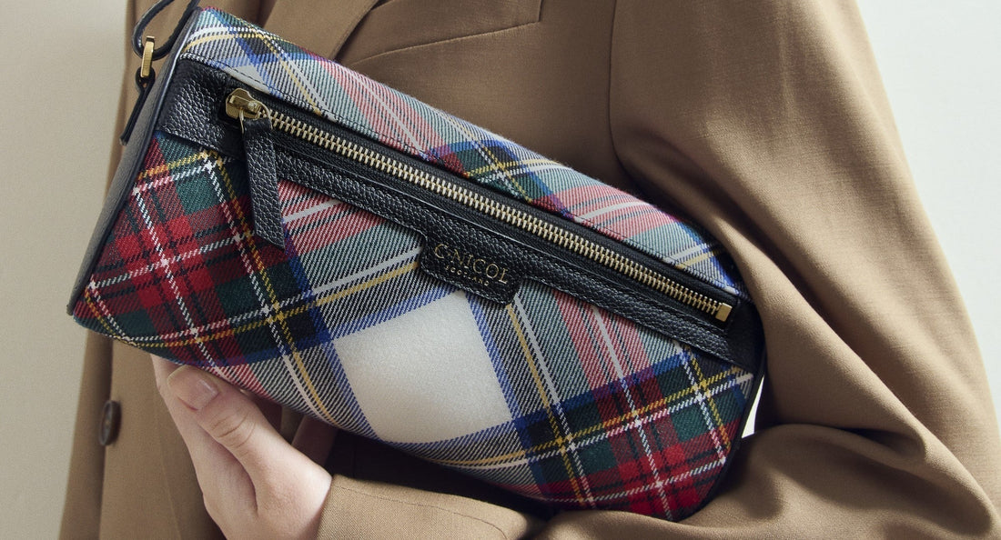 A tartan twist on our classic Evie