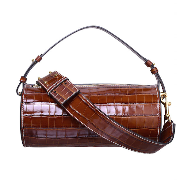 CNicol Brown Croc Leather Bag 