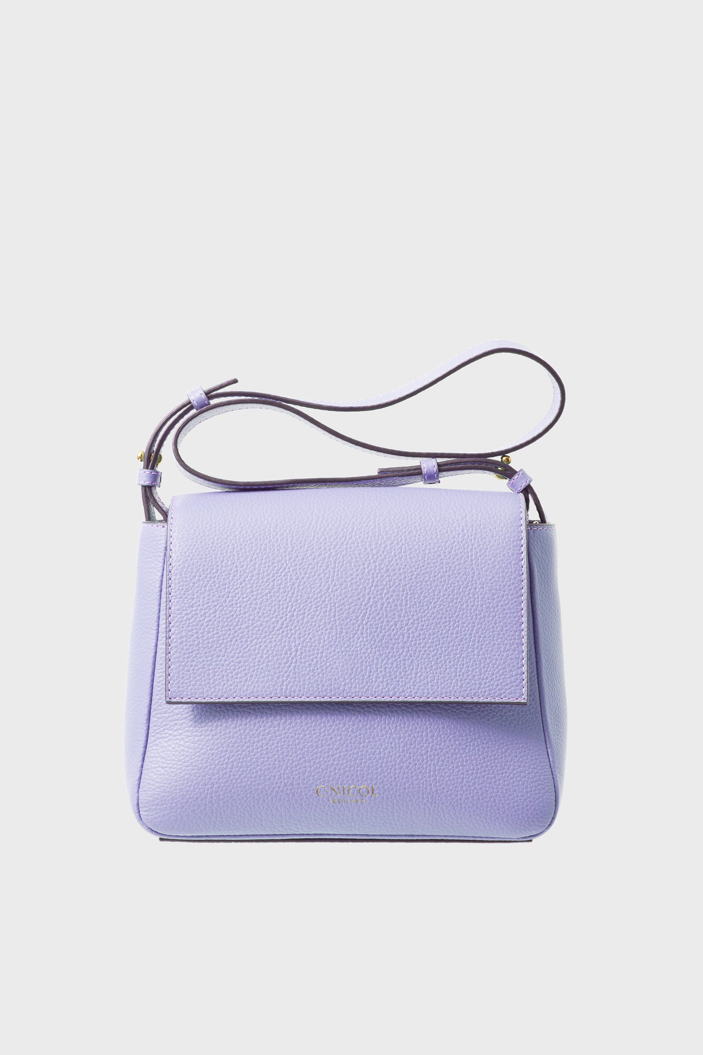 CNicol Lilac Leather Bag against a white background