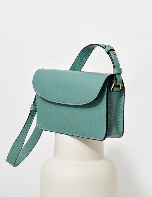 CNicol Green Leather Kate Bag on White Base